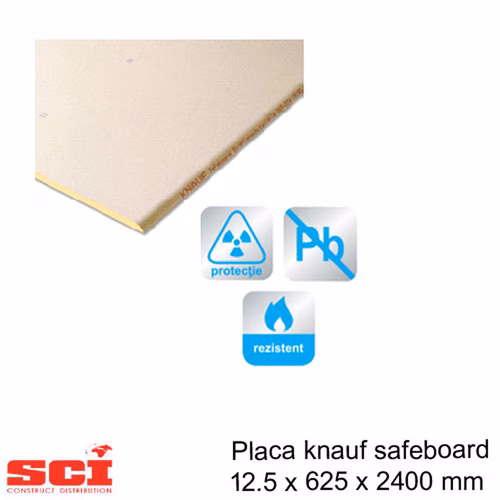 Placa gips carton Knauf Safeboard, 12.5 x 625 x 2400 mm