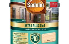 SADOLIN EXTRA PLUS 3 IN 1 LAZURA LUCIOASA B.APA INCOLOR 5 L