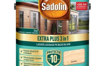 SADOLIN EXTRA PLUS 3 IN 1 LAZURA LUCIOASA B.APA INCOLOR 5 L