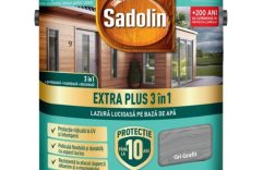 SADOLIN EXTRA PLUS 3 IN 1 LAZURA LUCIOASA B.APA GRI GRAFIT 5 L